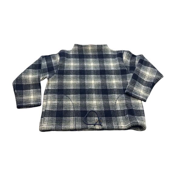 Liz Claiborne Sweater Women's Medium Black Green Plaid Polyester Drawstring Hem - Picture 1 of 8